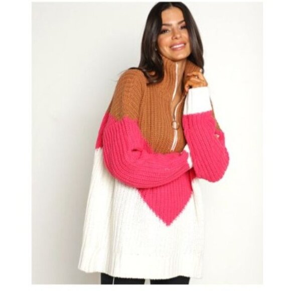 Show Me Your Mumu Weston Half Zip Pullover Ski Lift Sweater size large - Picture 1 of 7